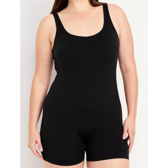 Old Navy Womens Black Seamless Ribbed Tank Top Bodysuit NEW Large - Picture 3 of 9